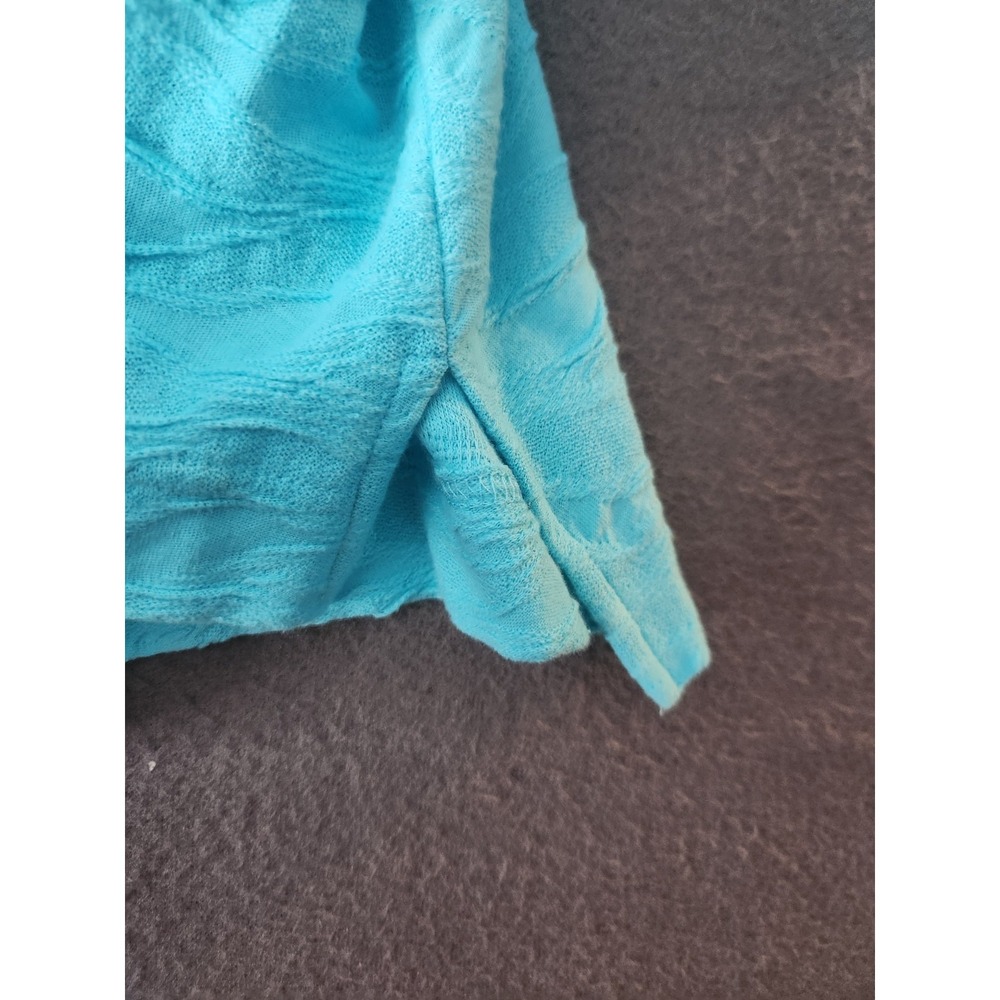 Ali Miles PXL Textured Beach Wearable Art Turquoise Shirt Top Artsy Resort NWT - Picture 4 of 11